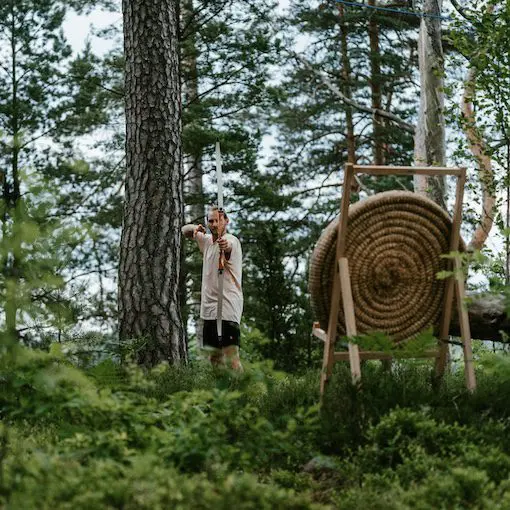 archery nordic woods glamping