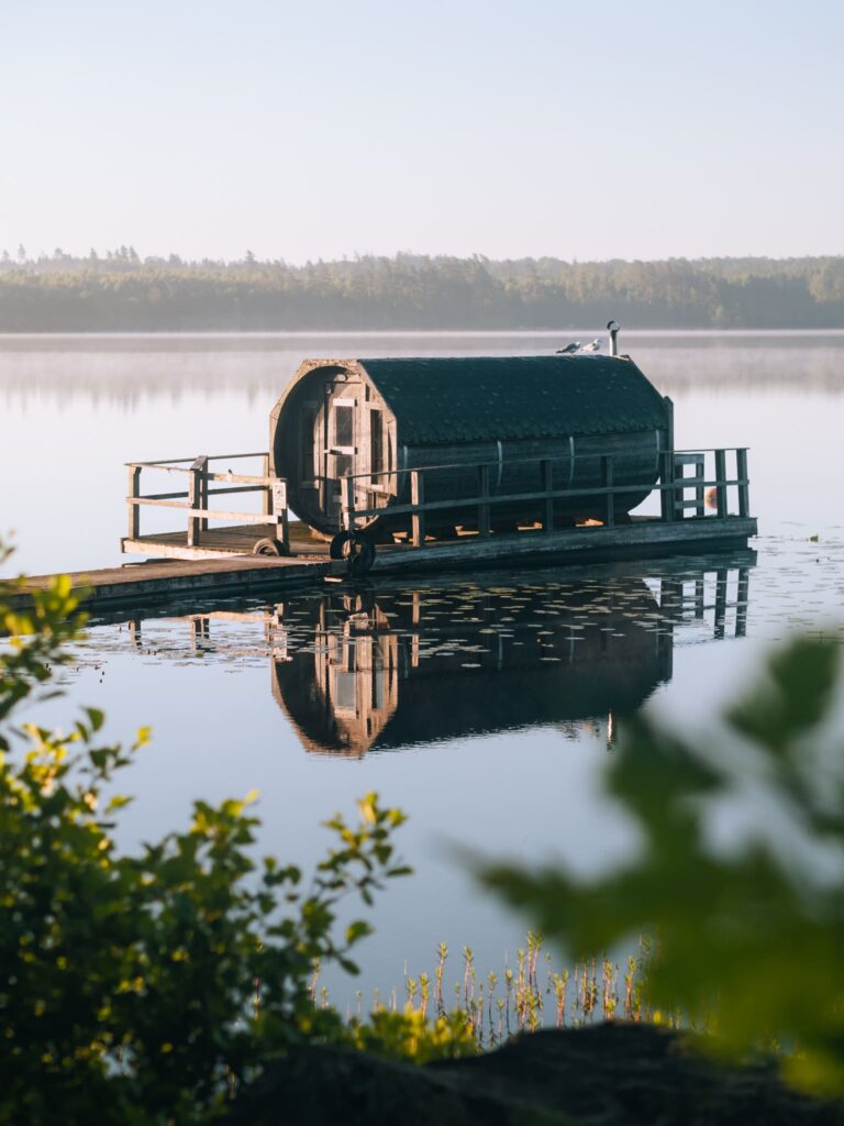 Sauna op het meer nordic woods glamping